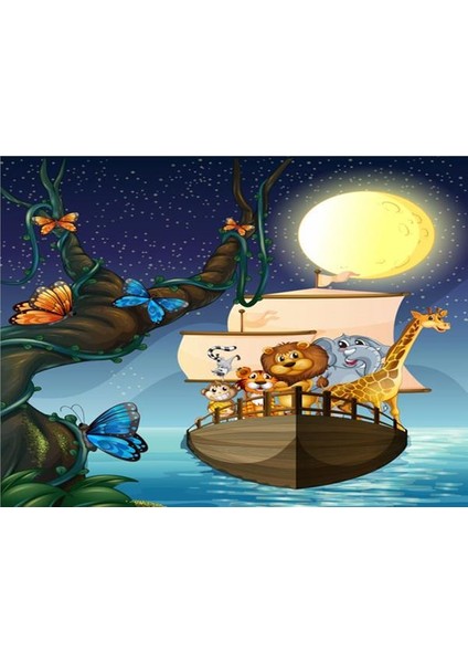 Aslan ve Arkadaşları Tatilde Duvar Kağıdı Vinil