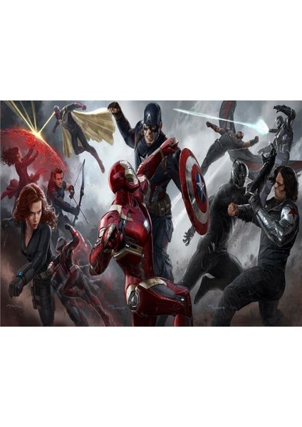 Avengers Çocuk Odası Duvar Kağıdı Kanvas Tek Parca