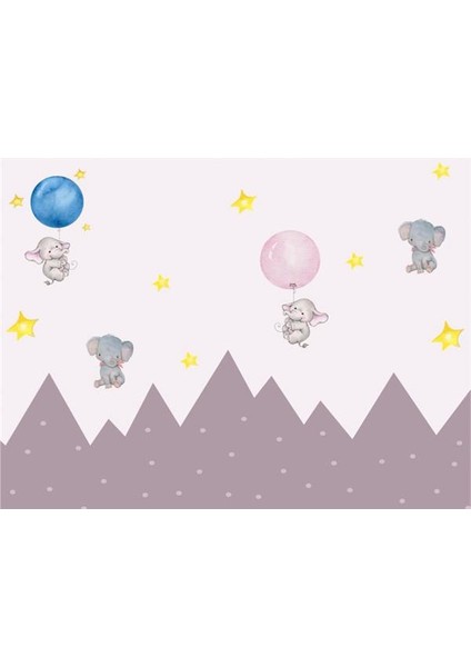 Balonlu Filler Çocuk Odası Duvar Kağıdı Vinil