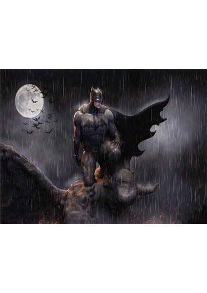 Batman Çocuk Odası 3D Duvar Kağıdı Kanvas Tek Parca