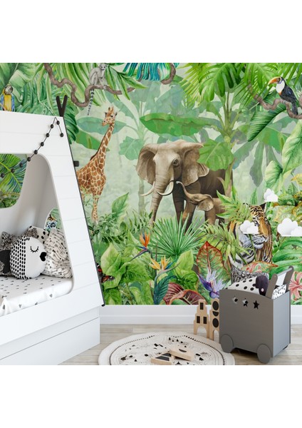Botanik Orman Çocuk Odası 3D Duvar Kağıdı Vinil