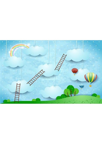 Bulut Desenli Çocuk Odası Duvar Kağıdı Vinil