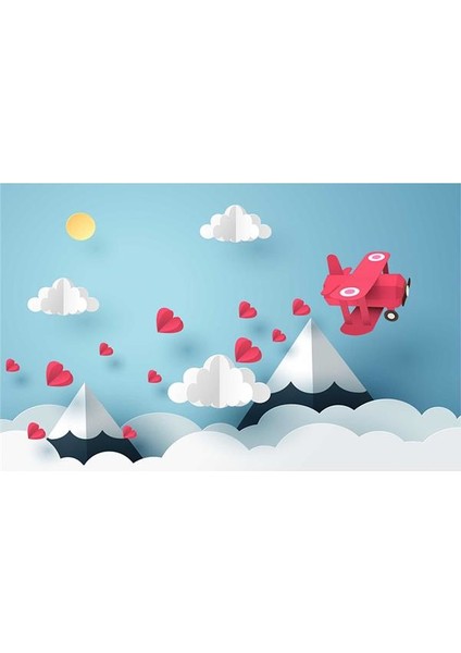 Bulut Desenli Çocuk Odası Duvar Kağıdı Vinil