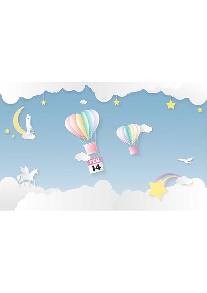 Bulut Desenli Çocuk Odası Duvar Kağıdı Vinil