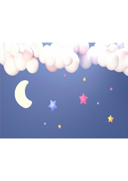 Bulut ve Yıldızlar Çocuk Odası Duvar Kağıdı Vinil