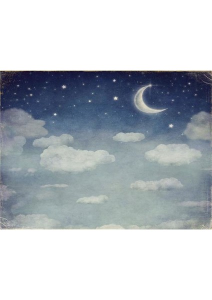 Bulut Yıldız Ay Çocuk Odası Duvar Kağıdı Vinil
