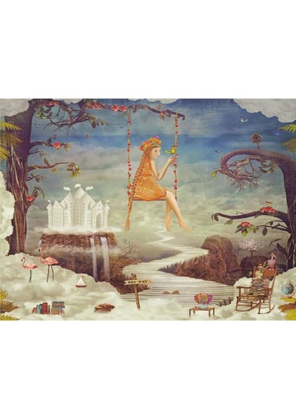 Bulutlar Üzerinde Düşler Ülkesi Çocuk Odası Duvar Kağıdı Vinil