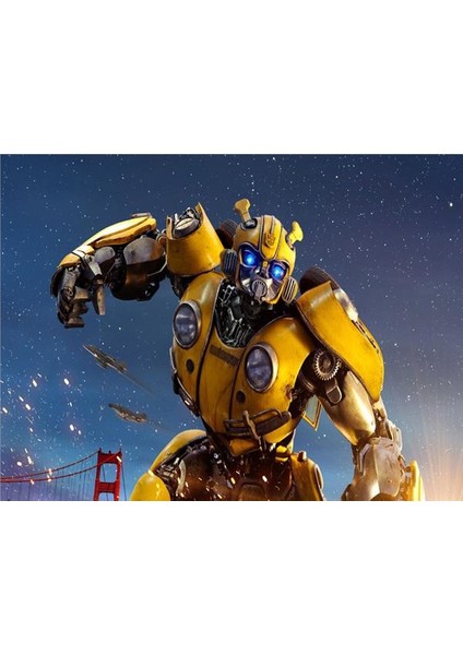Bumblebee Çocuk Odası Duvar Kağıdı Kanvas Tek Parca