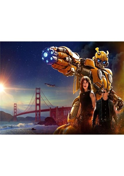 Bumblebee Çocuk Odası Duvar Kağıdı Kanvas Tek Parca