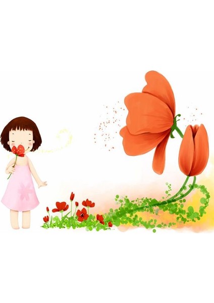 Cute Girl Çocuk Odası Duvar Kağıdı Vinil