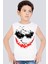 Yarasa Gülüşü Beyaz Kesik Kol | Kolsuz Kız Erkek Uniseks Çocuk T-Shirt | Atlet 1