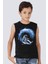 Galaktik Sörfcü Siyah Kesik Kol | Kolsuz Kız Erkek Uniseks Çocuk T-Shirt | Atlet 1