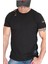 Düz, Baskısız Siyah Kısa Kollu Yırtık Ripped T-Shirt 1