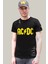 Acdc Siyah Kısa Kollu Yırtık Ripped T-Shirt 1