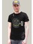 Grafitici Astronot Siyah Kısa Kollu Yırtık Ripped T-Shirt 1