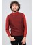 Erkek Yarım Balıkçı Yaka Desenli Kazak 42564229 Bordo 1