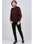 Erkek Yarım Balıkçı Yaka Desenli Kazak 60872013 Bordo 2