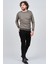 Erkek Bisiklet Yaka Slim Fit Desenli Kazak 42554255 Gri 2