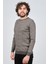 Erkek Bisiklet Yaka Slim Fit Desenli Kazak 42554255 Gri 3