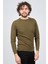 Erkek Bisiklet Yaka Slim Fit Kazak 42554259 Haki 3