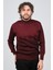 Erkek Yarım Balıkçı Yaka Desenli Kazak 6091804 Bordo 1