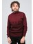 Erkek Yarım Balıkçı Yaka Desenli Kazak 6091804 Bordo 3