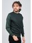 Erkek Bisiklet Yaka Desenli Yün Kazak 4537043 Yeşil 1