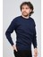Erkek Bisiklet Yaka Desenli Yün Kazak 4539093 Lacivert 3
