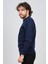 Erkek Bisiklet Yaka Desenli Yün Kazak 4539093 Lacivert 4