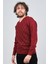 Erkek V Yaka Desenli Yün Kazak 4539072 Bordo 1