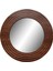 Ahşap Görünümlü Mdf Yuvarlak Duvar Salon Banyo Aynası 6