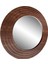 Ahşap Görünümlü Mdf Yuvarlak Duvar Salon Banyo Aynası 7