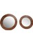 Ahşap Görünümlü Mdf 2 Li Yuvarlak Duvar Salon Banyo Aynası(60 cm ,50 cm Çap) 7