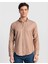 Slim Fit Bej Düz Erkek Gömlek 2