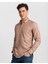 Slim Fit Bej Düz Erkek Gömlek 1