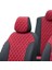 Hyundai Elentra 2000-2006 Özel Üretim Koltuk Kılıfı Madrid Design Deri Kırmızı - Siyah 4