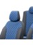 V.w. Transporter T-5 2004-2015 8+1 (9 Kişi) Özel Üretim Koltuk Kılıfı Madrid Design Deri Mavi - Siyah 4