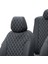 Mitsubishi Colt 2004-2009 Özel Üretim Koltuk Kılıfı Madrid Design Deri Siyah - Beyaz 4