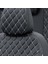 Mitsubishi Colt 2004-2009 Özel Üretim Koltuk Kılıfı Madrid Design Deri Siyah - Beyaz 5