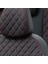 Opel Combo C 5 Kişi 2005-2012 Özel Üretim Koltuk Kılıfı Madrid Design Deri Siyah - Kırmızı 5