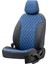 Toyota Yaris 2005-2011 Özel Üretim Koltuk Kılıfı Madrid Design Deri Mavi - Siyah 2