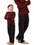 Bordo Ekoseli Düğmeli Yaka Kışlık Erkek Pijama Takımı 6015 2