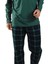 Yeşil Ekoseli V Yaka Kışlık Erkek Pijama Takımı 6014 1