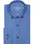 Erkek Slim Fit Mavi Desenli Koldan Katlamalı Erkek Gömlek 1