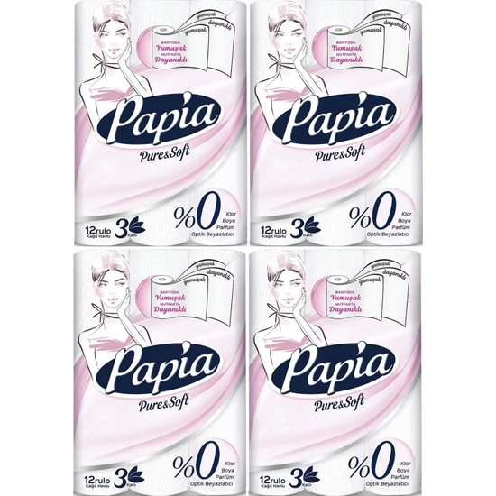 Papia Pure Soft Kağıt Havlu 48'li Set (4 Paket x 12)