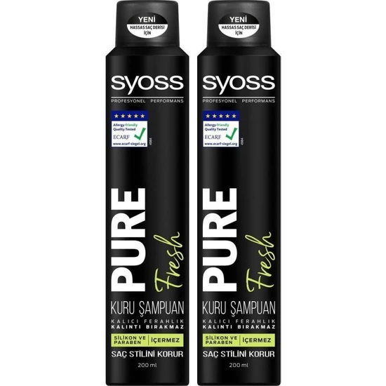 Syoss Pure Fresh Kuru Şampuan 200 ml x 2 Adet