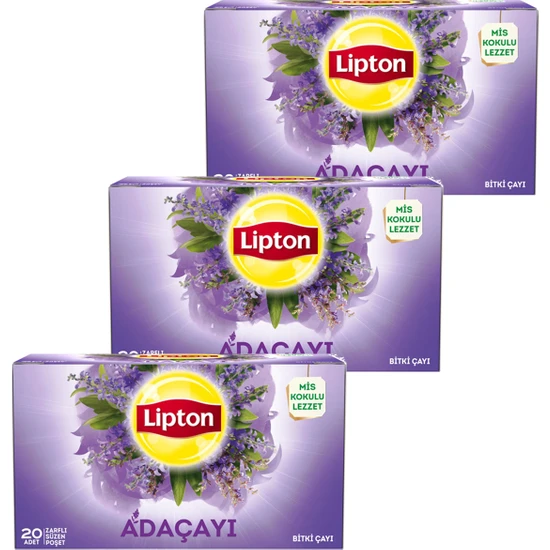 Lipton Adaçayı Bardak Poşet Çay 20 x 1,5 Gr. Üçlü Set