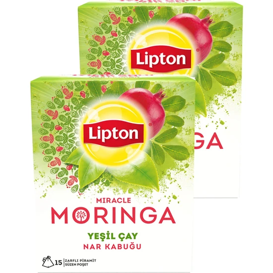 Lipton Miracle Moringa Bardak Poşet Bitki Çayı 15 x 1,5 Gr. Ikili Set