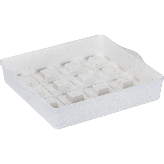 Taç Granit Döküm Brownie Kek Kalıbı Beyaz 29 cm