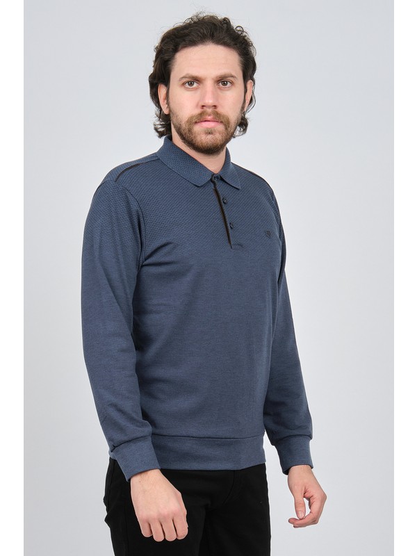 Tony Montana Erkek Polo Yaka Sweat 3181018 Indigo